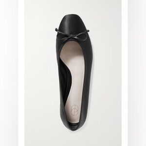Porte & Paire Satin Ballet Flats in black size 6 NEW IN BOX